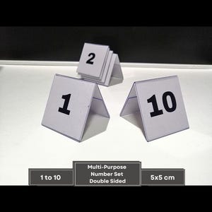 PVC Transparent Table Numbers Standed, Multipurpose Double Sided Number Set for Restaurant, Cafe, Wedding, 10s, 20s, 30s, 40s Numbering Set