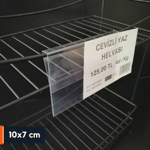 25 unidades de porta-etiquetas transparentes de PVC, porta-sinais e porta-nomes, bolso para etiquetas penduradas em PVC para exibição de produtos, prateleiras de bolso para etiquetas penduradas