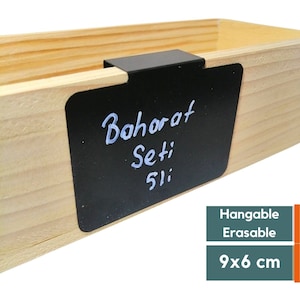 10 pièces d'étiquette noire effaçable en PVC, étiquette de prix, étiquette de signalisation, étiquette volante, présentoir de produit pour étiquette noire à accrocher, étiquette portable pour boîtes, excl.