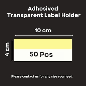 50 stuks transparante labelhouder van pvc, bordhouder en naamhouder, pvc-labelzakje voor productdisplaywinkels planken magazijnen