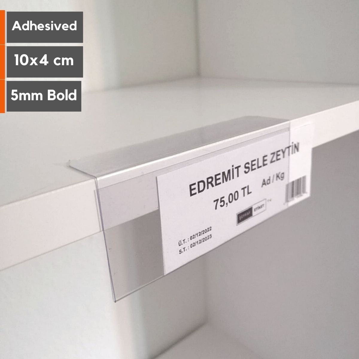 PVC Transparent Tag Holder Sign Holder and Name Holder, PVC Adhesived Right Angled Label Pocket for Product Display Stores Shelves