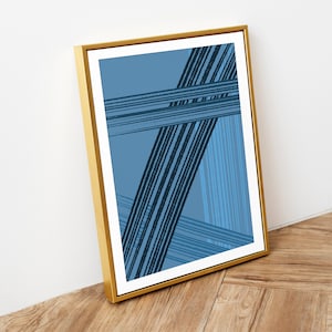 Blue Line Art Minimalist Wall Art, Wall Art, Neutral Living Room Art, Modern Abstract Print Set, DIGITAL DOWNLOAD