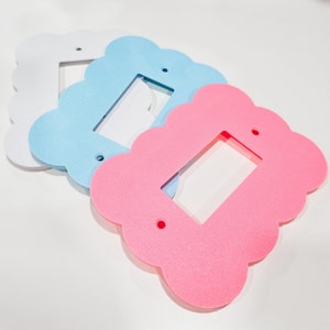 Cloud Bubble Wall Plate Custom Colorful Switch Cover Cute Plastic Outlet Frame Decorative GFI