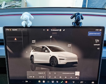 Cat & Dog Tesla Screen Car Accessory | Tesla Screen Animals | Cat and Dog Lover Car Decor Buddy | Dog Mode | Computer Monitor Friend