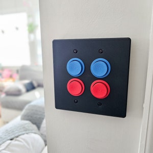 Arcade Style Light Switch Cover | Game Room Decor | Boys & Girls Room Decor | Video Game Inspired Paddle Light Switch Plate