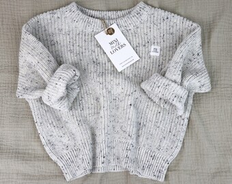 Baby knitted sweater, Mini Milk Lovers organic cotton knitted sweater, sweater, size: 74/80 (6-12 M), 86/92 (12-18 M)