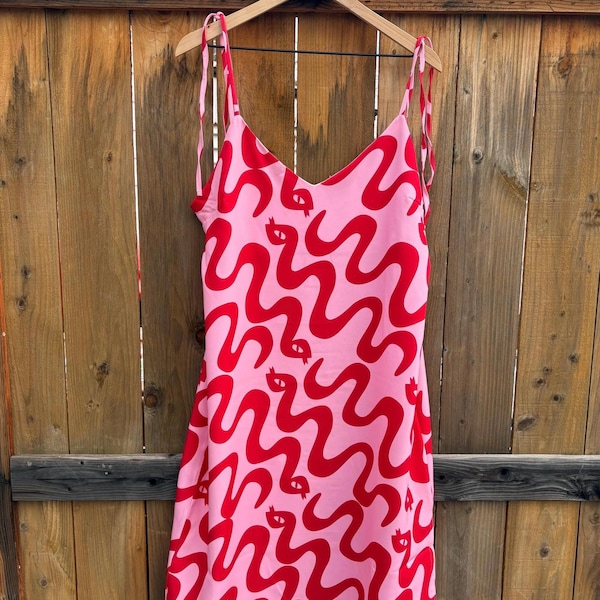 Colorful Snake Slip Dress
