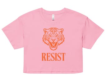 Resist Crop Top | Tiger Graphic Tee | Leftist Political & Social Justice Fashion