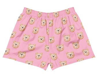 Pastel Pink Teddy Bear Athletic Shorts – Y2K Kawaii Beach & Workout Wear