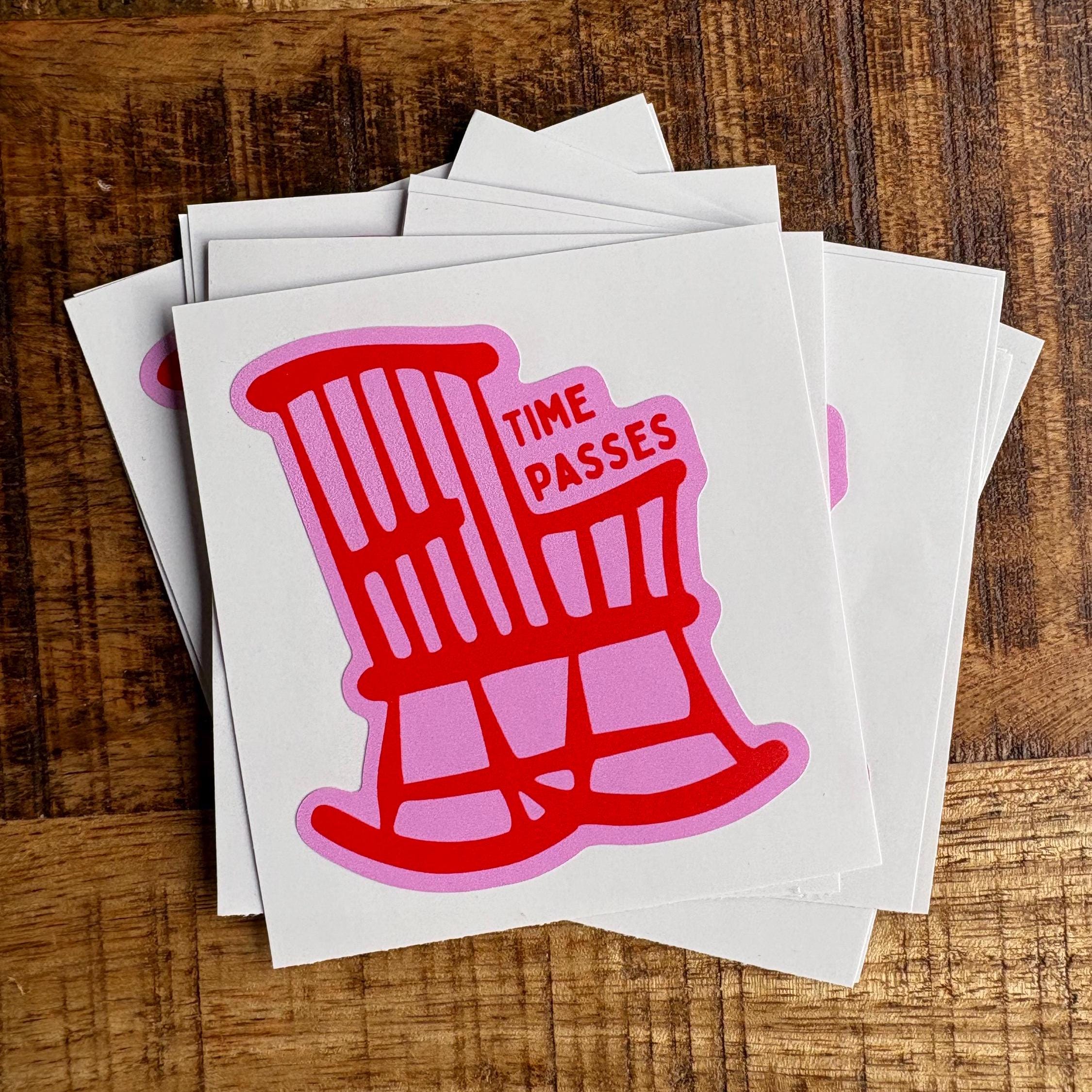 Rocking R Decal Time Passes Waterproof Sticker: Rocking Chair Illustration Vinyl Decal ...
