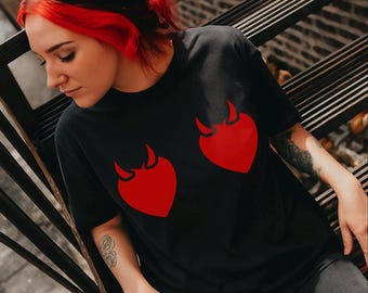 Gothic Demon Heart T-Shirt – Comfort Colors Unisex Tee, Inclusive Sizing