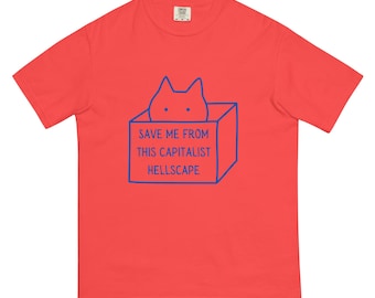 Anticapitalist Cat T-shirt | Political Meme, Comfort Colors Tee