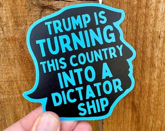 反トランプ・反独裁主義ビニールステッカー、MAGA反対抗議ラップトップ防水ステッカー