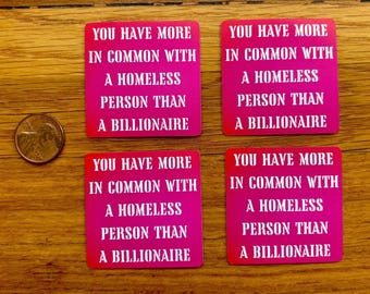 Leftist MINI Stickers, Anti-Billionaire Set of 4