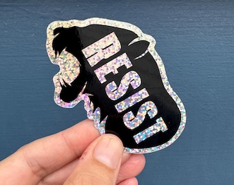 Resist Sparkly Sticker - Panther Waterproof Vinyl Glitter Art for Leftists | Resist Fascism Decor & Gifts