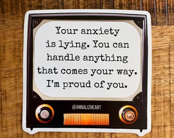 Retro TV Mental Health Sticker: Anxiety Management Waterproof Vinyl Decal