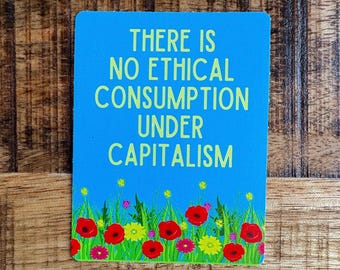 Anti-Capitalism Leftist Flower Waterproof Vinyl Sticker