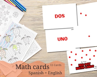 Tarjetas didácticas de Red Dot Math / Glenn Doman / PDF digital / Tarjetas didácticas de números / Educación del hemisferio derecho / Matemáticas para bebés / Números del 1 al 20