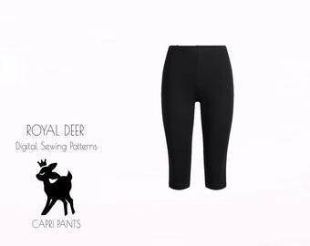 Patrón de costura para pantalones capri de talle alto