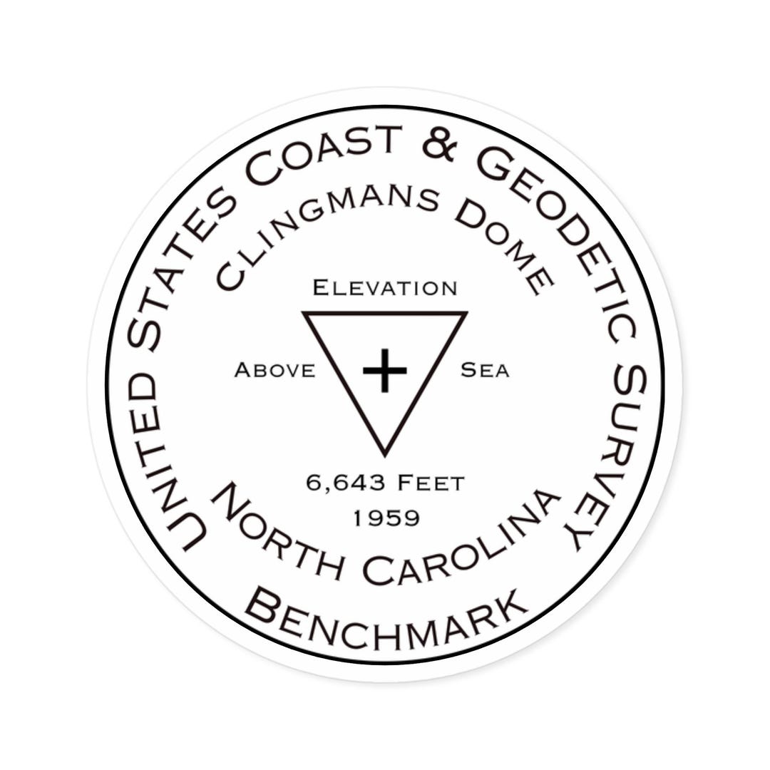 Clingmans Dome USGS Benchmark Sticker | Great Smoky Mountains - Etsy