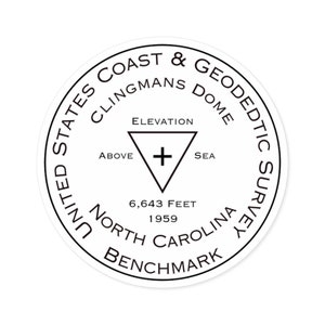 Clingmans Dome Great Smoky Sticker | Observation Point USGS Benchmark Sticker | Bumper Sticker | Water Bottle | Travel | Laptop | Waterproof