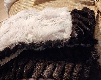 Snowy Owl (Elderberry) and Ziggy (Expresso) Throw Blanket