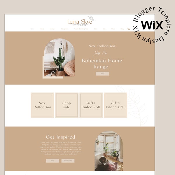 Wix website Template E-commerce Wix website design Online store Online shop template Wix Template Wix Theme Wix Layout Wix Shop boho