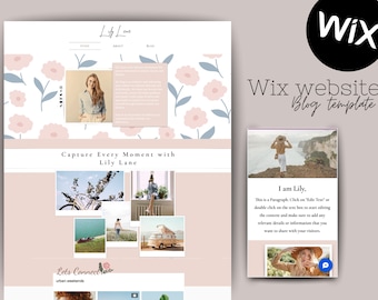 WIX website Template - Website Design for Commerce - WIX floral Theme - Wix Templates - Minimal blog Themes - blog Website