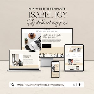 Wix Website Template for Social Media Manager, life coach, service Businesses, Modern Minimalist Design, Wix blog Templates, Wix Web Design