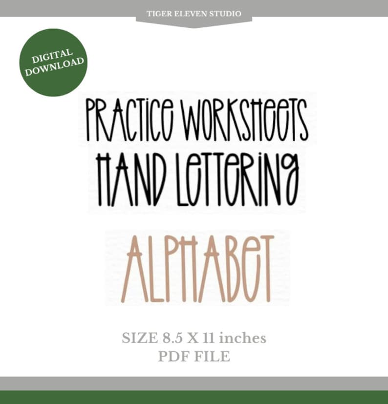 Digital Download Tall Skinny Hand Lettering Workbook image 1