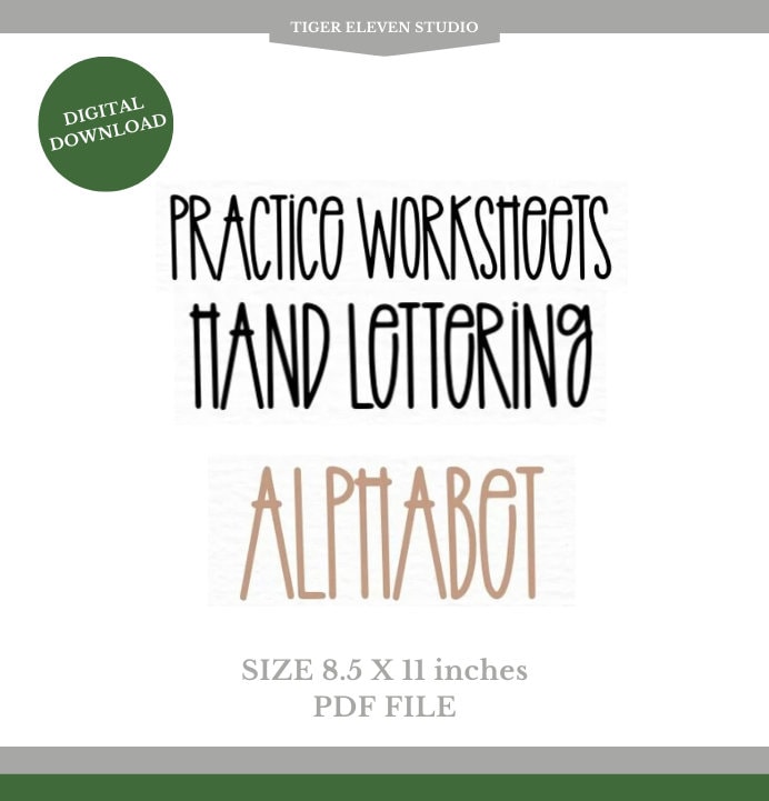 Digital Download Tall Skinny Hand Lettering Workbook