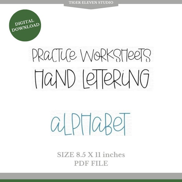 Digital Download Fun Mixed Script Hand Lettering Workbook