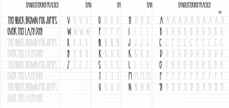 Digital Download Tall Skinny Hand Lettering Workbook image 2