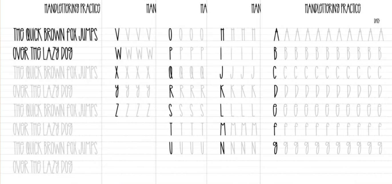 Digital Download Tall Skinny Hand Lettering Workbook - Etsy