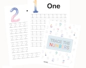 Number Tracing Sheets-Handwriting, Practice Sheet-Number Practice 1-10 Tracing Preschool Kindergarten Homeschool Printable Worksheets