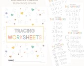 Alphabet Tracing Numbers Colors Shapes Sheets-Handwriting Preschool Kindergarten Printable Uppercase Lowercase Letter Practice Homeschool