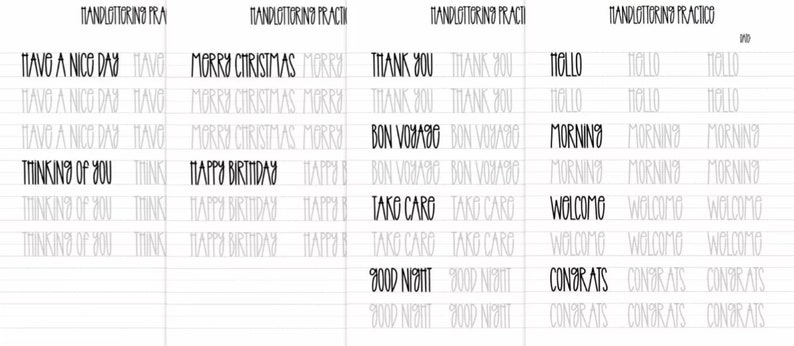 Digital Download Tall Skinny Hand Lettering Workbook - Etsy