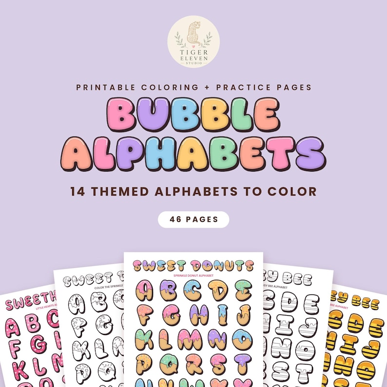 Bubble Alphabets Coloring Pages, 14 Themed Bubble Letter Alphabets ...