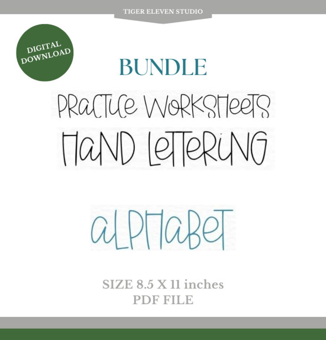 Bundle Digital Download Fun Mixed Script Hand Lettering Workbook Plus ...