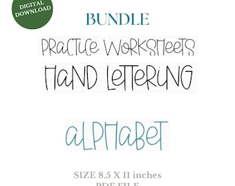 Bundle Digital Download Fun Mixed Script Hand Lettering Workbook plus Phrases, Greetings, Days and Seasons, Months, Quotes