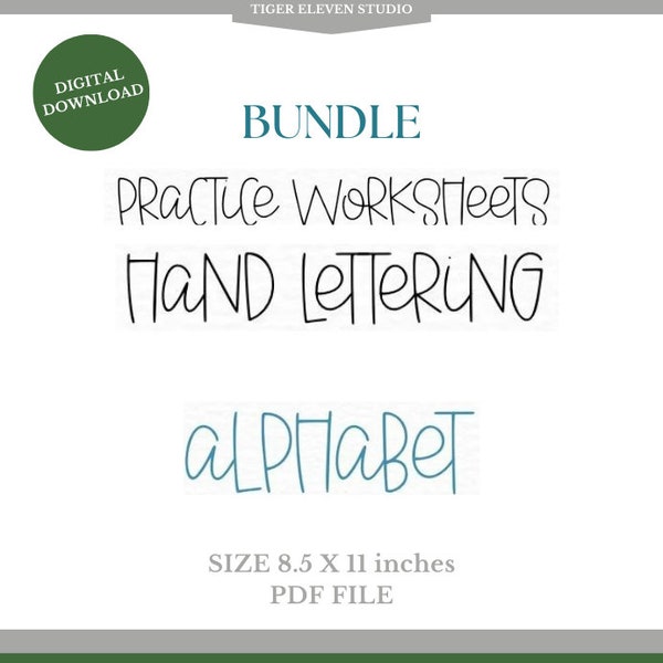 Bundle Digital Download Fun Mixed Script Hand Lettering Workbook plus Phrases, Greetings, Days and Seasons, Months, Quotes