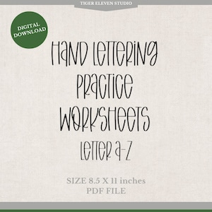 Digital Download Mixed Case Script Lettering Workbook Worksheets A-Z