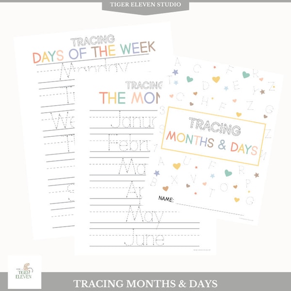Preschool Months and Days Worksheet - Etsy