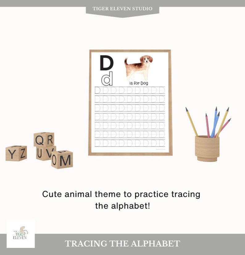 May include: A printable worksheet for tracing the letter D. The worksheet features a cartoon dog and the text "D is for Dog".
