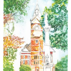 Clarion County, PA Courthouse Watercolor