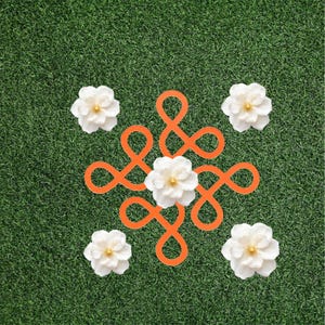 4 inch Kolam cardstock Cutouts/Rangoli paper cutouts/kolam decor/Indian festive decor/Housewarming Decor/Gruhapravesam decor/pooja room