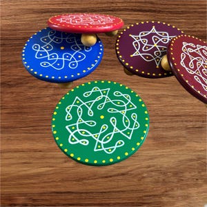4inch round Diya holder/Kolam stand / Pooja Manai /Traditional Kolam peeta/Rangoli Pooja Peeta/home decor/return gifts/sankranthi gifts