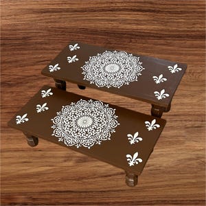Detachable Leg Golu Steps: Pooja Chowki, Kolam Peeta - 24x12 in
