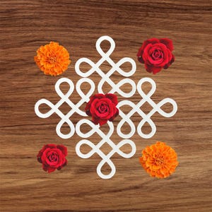 Kolam cardstock Cutouts/Rangoli paper cutouts/kolam decor/Indian festive decor/Housewarming Decor/Gruhapravesam decor/pooja room decor/muggu
