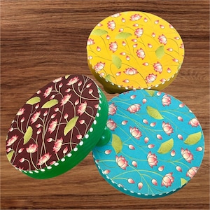 Pichwai Art manai/chowki/peeta/peetalu/wood riser/Pichwai Lotus/Home decor/Housewarming Decor/Navratri/Diwali Decor/Pichwai Cow/Lotus peetam